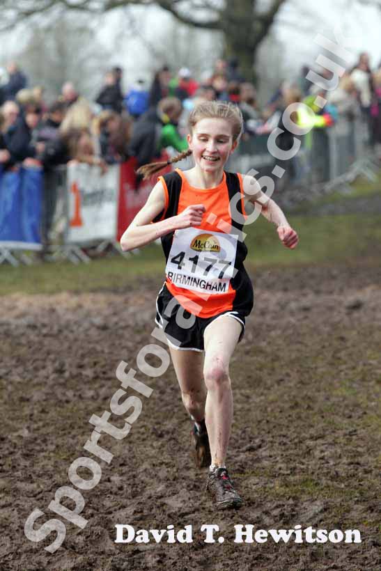 Kate Whiteoak during the under-15 girls McCain World Cross Country Trials and Inter Counties.